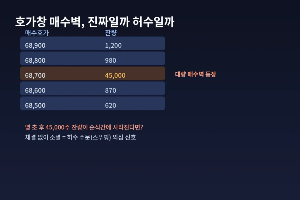 이거 진짜 매수 맞나? 프로그램 허수 주문에 속지 않는 법 1 inline 1 호가창