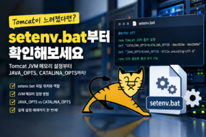 Tomcat이 느려졌다면? "Tomcat 환경파일 setenv.bat" 9 -Xms, -Xmx 어디에 넣어야 할까? Tomcat setenv.bat 완벽 정리