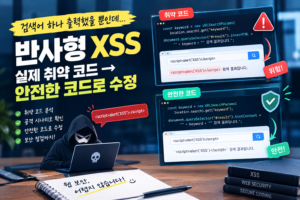 "반사형 XSS" 실제 취약 코드 → 안전한 코드로 수정 7 "반사형 XSS" 실제 취약 코드 → 안전한 코드로 수정