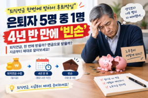 퇴직연금 한 번에 받았다가 4년 반 만에 빈손? 은퇴자들이 후회한 이유