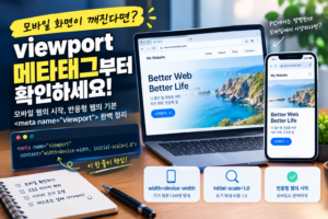 PC에서는 멀쩡한데 모바일에서 깨진다? "viewport 메타태그" 하나 확인! 7 반응형 웹의 시작, 제대로 알고 쓰기