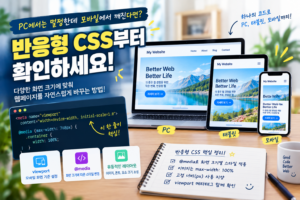 "반응형 CSS", PC·태블릿·모바일 화면을 하나로 잡는다 6 PC에서는 멀쩡한데 모바일에서 깨진다면? 반응형 CSS부터 확인하세요